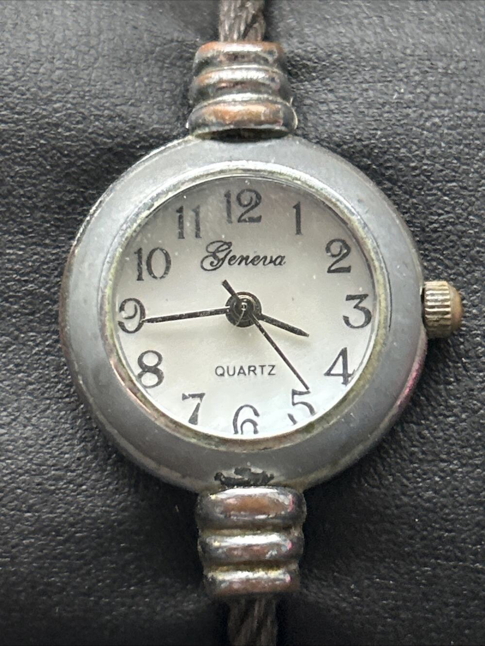 Geneva Silver Tone Wire Band Women’s Quartz Watch